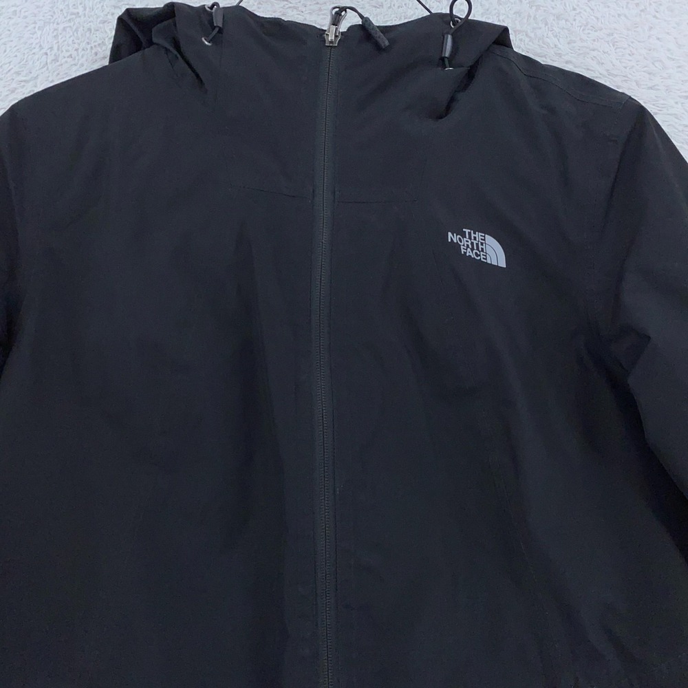 The North Face Jacket Womens Large Black‎ Insulated Hooded Windbreaker Rain Coat